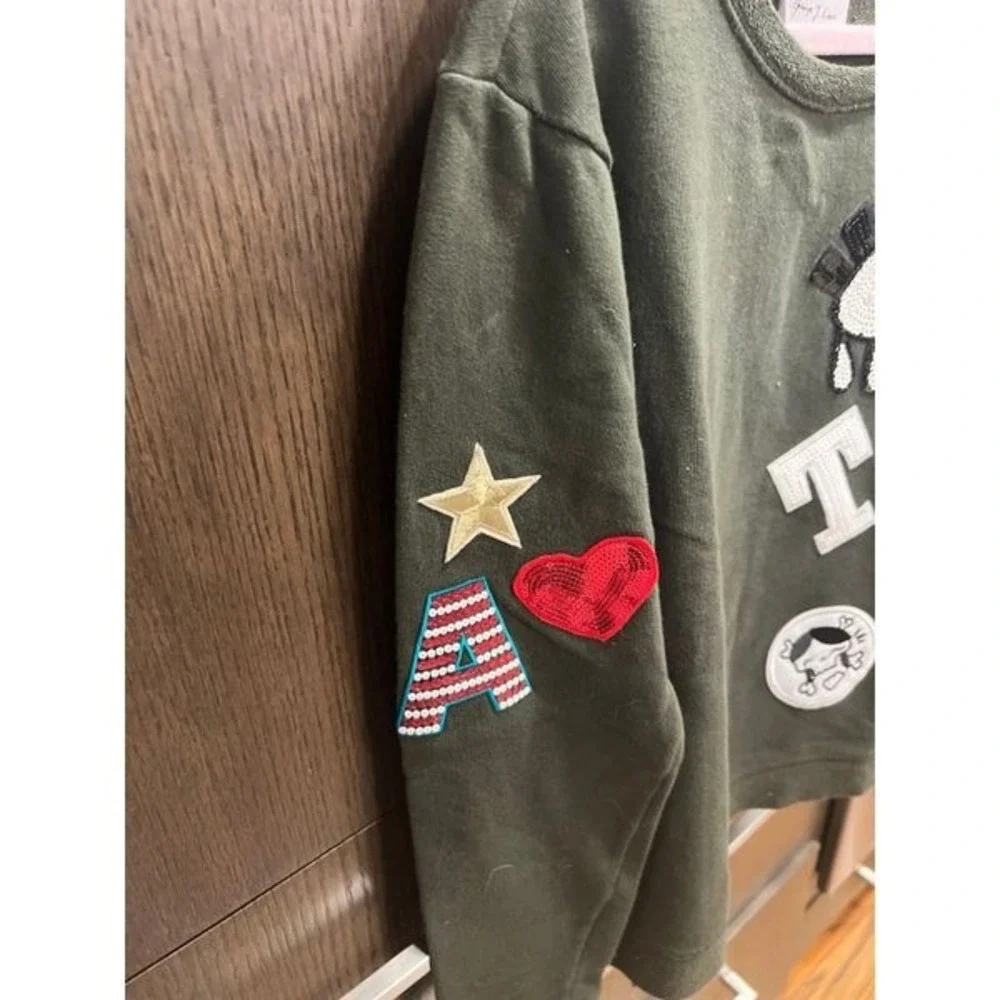 George J. love girls large Sweatshirt embroidered sequined‎